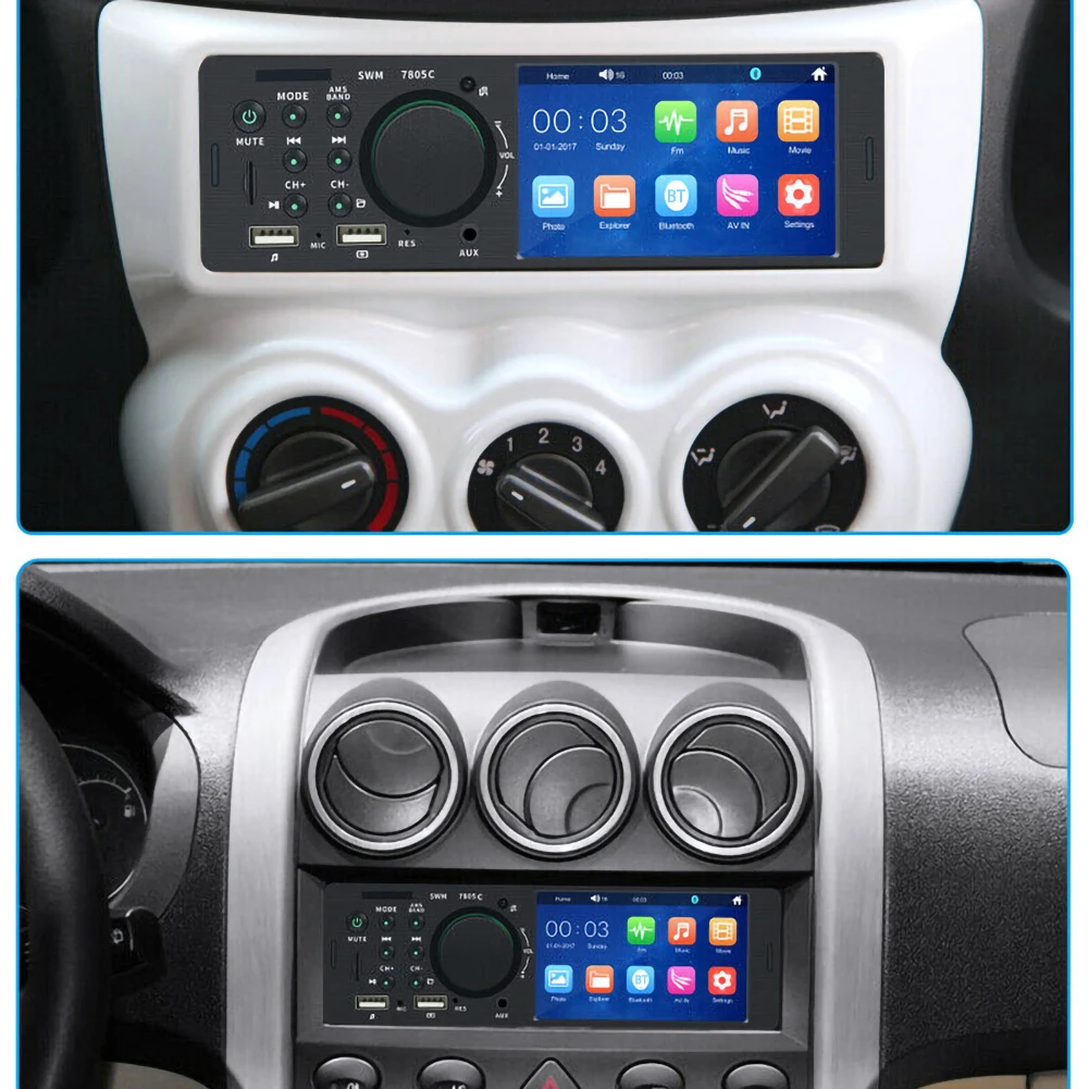 4.1 Inches HD 1 Din Car Radio Touch Screen Autoradio Replace WMA Bluetooth AUX. In-Dash MP5 Udisk Car Stereo Receiver
4.1 Inches HD 1 Din Car Radio Touch Screen Autoradio Replace WMA Bluetooth AUX. In-Dash MP5 Udisk Car Stereo Receiver