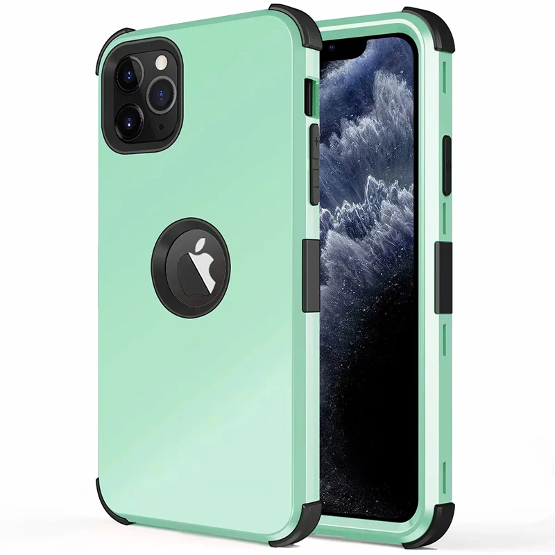 Гибридный противоударный чехол 3 в 1 для iPhone 12 11Pro Max XR X XS 7 8 Plus полноразмерный