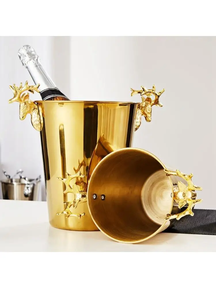 Elk Sculpture Champagne Bucket, Nordic Bar KTV Stainless Steel Ice Bucket for Beer and Wine Chilling
Elk Sculpture Champagne Bucket, Nordic Bar KTV Stainless Steel Ice Bucket for Beer and Wine Chilling