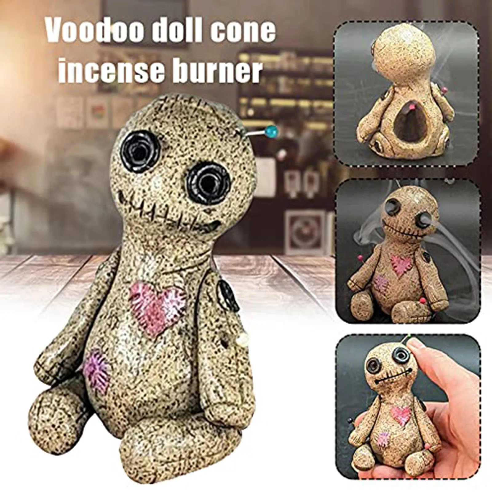 Voodoo Doll Cone Burner Incense Burner Desktop Resin Ornament Handmade Carft Cursed Doll Incense Ornaments Home Decor
Voodoo Doll Cone Burner Incense Burner Desktop Resin Ornament Handmade Carft Cursed Doll Incense Ornaments Home Decor