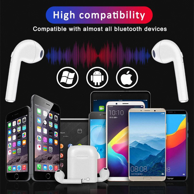 Чудесное качество I7S TWS Bluetooth 5 0 наушники беспроводные гарнитуры портативные с