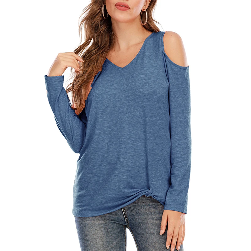 Long Sleeve Blouse Womens Solid Color V Neck Sexy Shirt Cold Shoulder Casual Tops Grey Female Blue Shirts
Long Sleeve Blouse Womens Solid Color V Neck Sexy Shirt Cold Shoulder Casual Tops Grey Female Blue Shirts