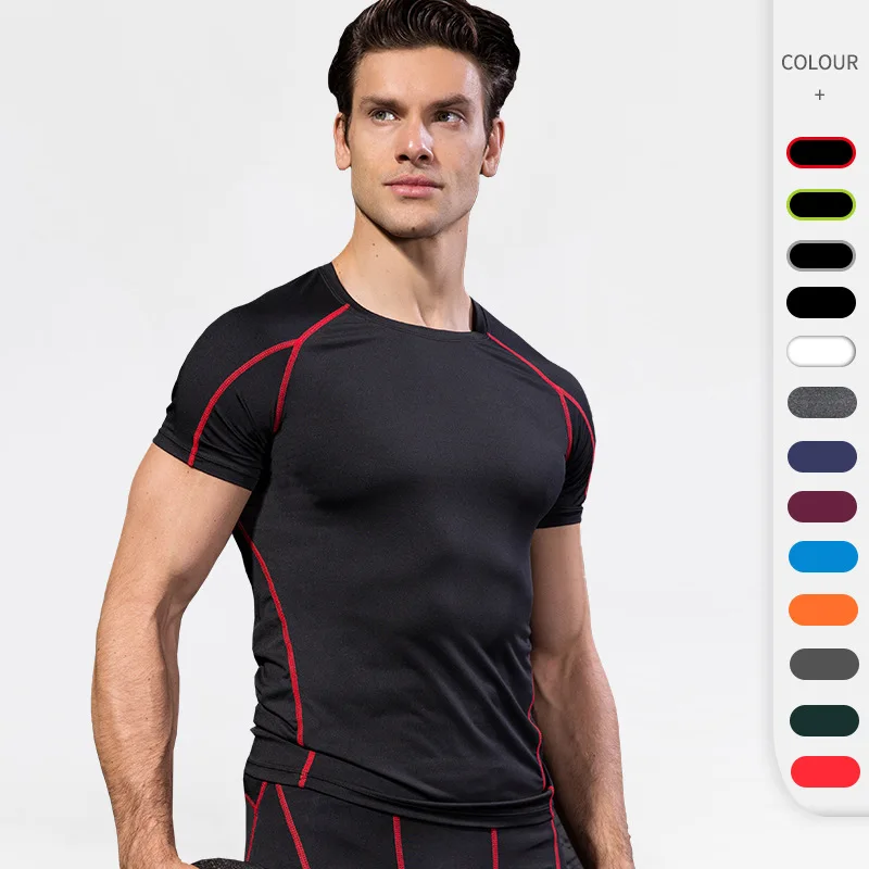 

Men's Compression T-shirt Gym Clothing Tights Fitness Sportswear Male Rashgard Jerseys Bodybuilding Tops Cycling ropa deportiva