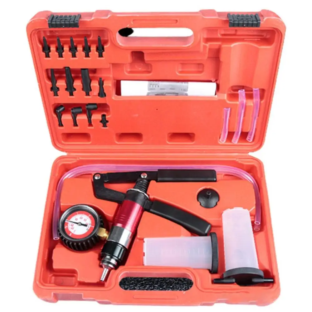 Hand Held DIY Brake Fluid Bleeder Tools Vacuum Pistol Pump Tester Kit Body Pressure Vacuum Fluid Reservoir Oil Tester
Hand Held DIY Brake Fluid Bleeder Tools Vacuum Pistol Pump Tester Kit Body Pressure Vacuum Fluid Reservoir Oil Tester