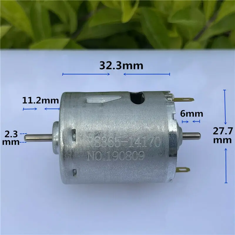 27MM RS-365SH-14170 Dual 2.3mm Shaft Mini Electric Motor DC 12V~24V 10000rpm High Speed Engine For Machine sweeper
27MM RS-365SH-14170 Dual 2.3mm Shaft Mini Electric Motor DC 12V~24V 10000rpm High Speed Engine For Machine sweeper