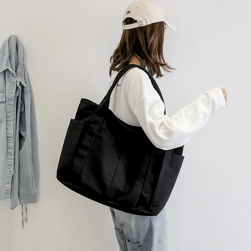 Women's Tote Bag Large Capacity Handbags For Women 2022 Trend Canvas Casual Shopper Solid Travel Shoulder School Shopping Bags
Women's Tote Bag Large Capacity Handbags For Women 2022 Trend Canvas Casual Shopper Solid Travel Shoulder School Shopping Bags