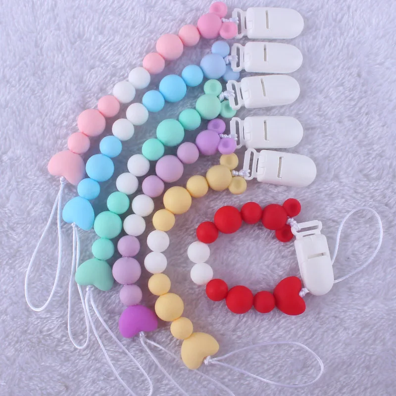 Simple Newborn Baby Pacifier Holder Clip Silicone Mouse Beads Plastic Pacifier Chain Clip Feeding Dummy Clips
Simple Newborn Baby Pacifier Holder Clip Silicone Mouse Beads Plastic Pacifier Chain Clip Feeding Dummy Clips