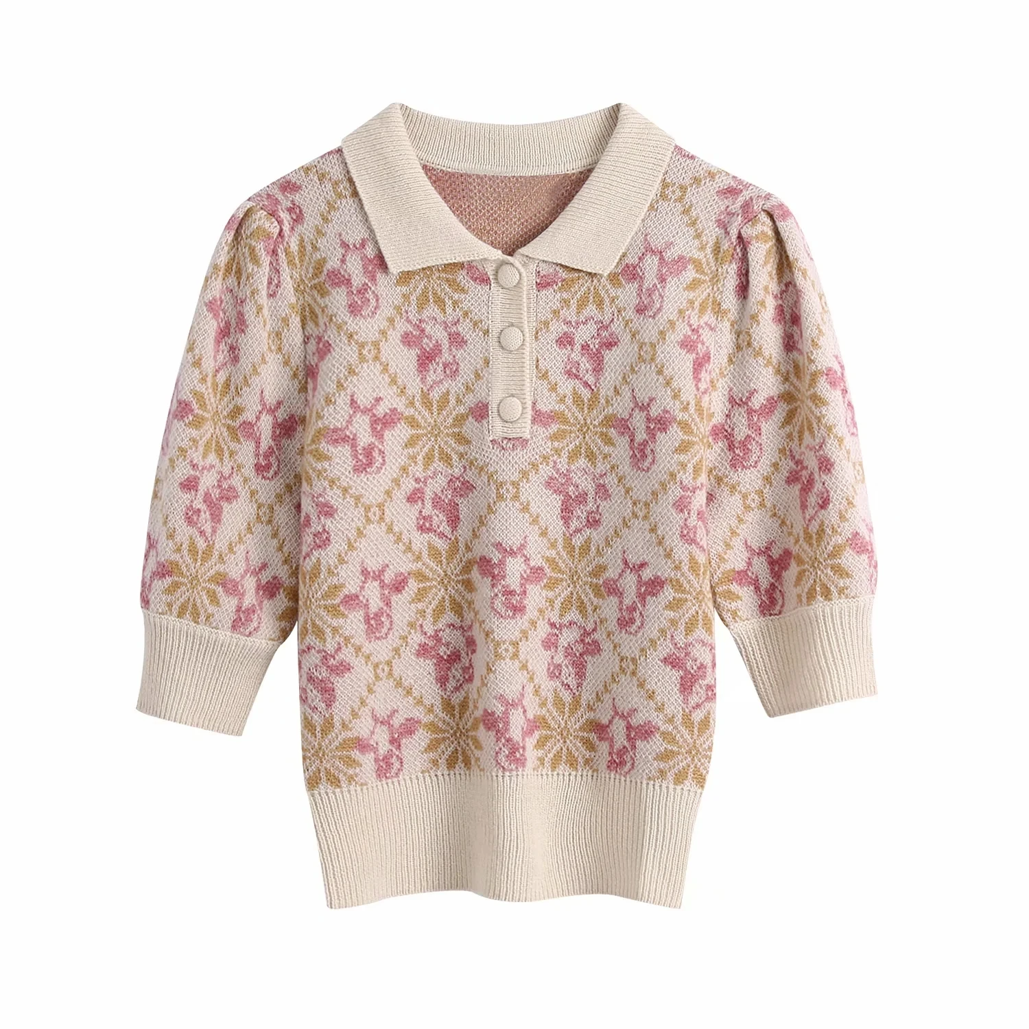 Women New Spring Autumn Knitted Butto Decorati Knit Sweater Coat Retro Polo Lapel Slim Short Sleeve Knitted Pullover XITIMEAO
Women New Spring Autumn Knitted Butto Decorati Knit Sweater Coat Retro Polo Lapel Slim Short Sleeve Knitted Pullover XITIMEAO