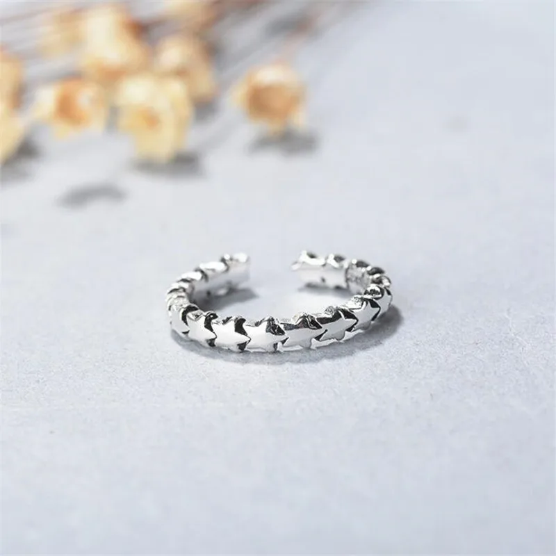 Retro Five-pointed Stars Cute Mini Stars Open Rings for Woman Girls Party Birthday Gifts Real Silver Color Jewelry SR359
Retro Five-pointed Stars Cute Mini Stars Open Rings for Woman Girls Party Birthday Gifts Real Silver Color Jewelry SR359