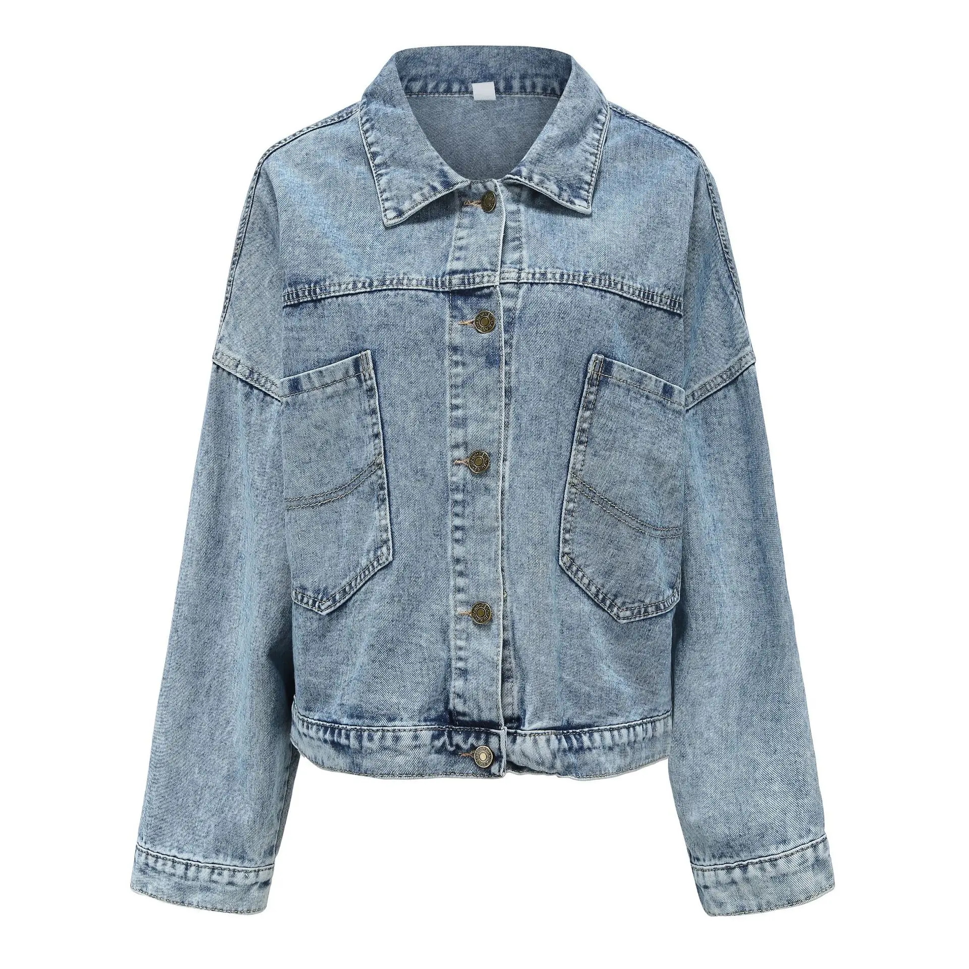 Women Denim Jacket Coat Wide Lapel Loose Long Sleeve Button Jacket Autumn Winter Casual Coat Jacket Outwear
Women Denim Jacket Coat Wide Lapel Loose Long Sleeve Button Jacket Autumn Winter Casual Coat Jacket Outwear