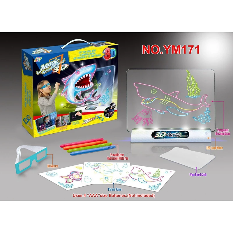 3D Magic Drawing Board Sketchpad Tablet Light Effects Puzzle Board Creative Kids Gifts LED Lights Glow DIY Art Toys
3D Magic Drawing Board Sketchpad Tablet Light Effects Puzzle Board Creative Kids Gifts LED Lights Glow DIY Art Toys