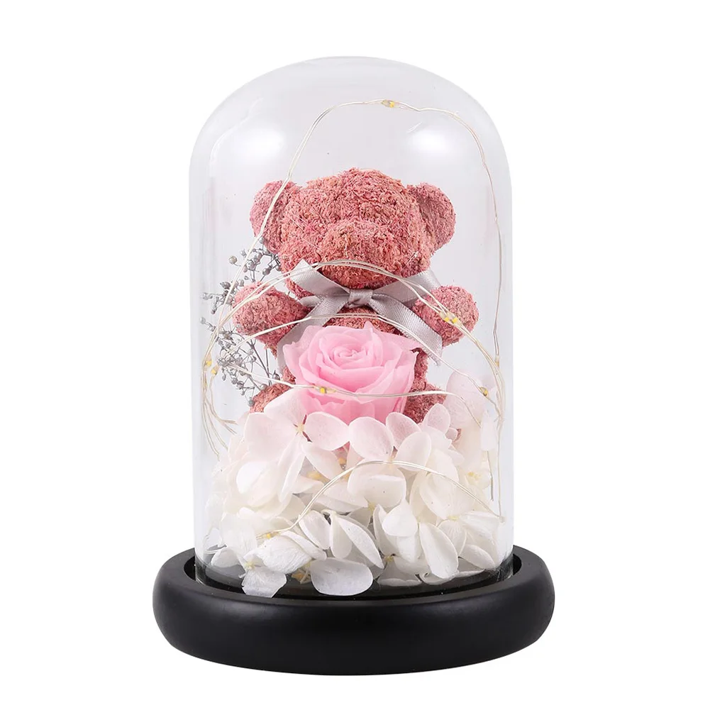 Eternal Flower Bear Rose in Glass Dome LED Lamp Bedroom Decor Valentine Day Gift Wedding Home Indoor Decoration
Eternal Flower Bear Rose in Glass Dome LED Lamp Bedroom Decor Valentine Day Gift Wedding Home Indoor Decoration
