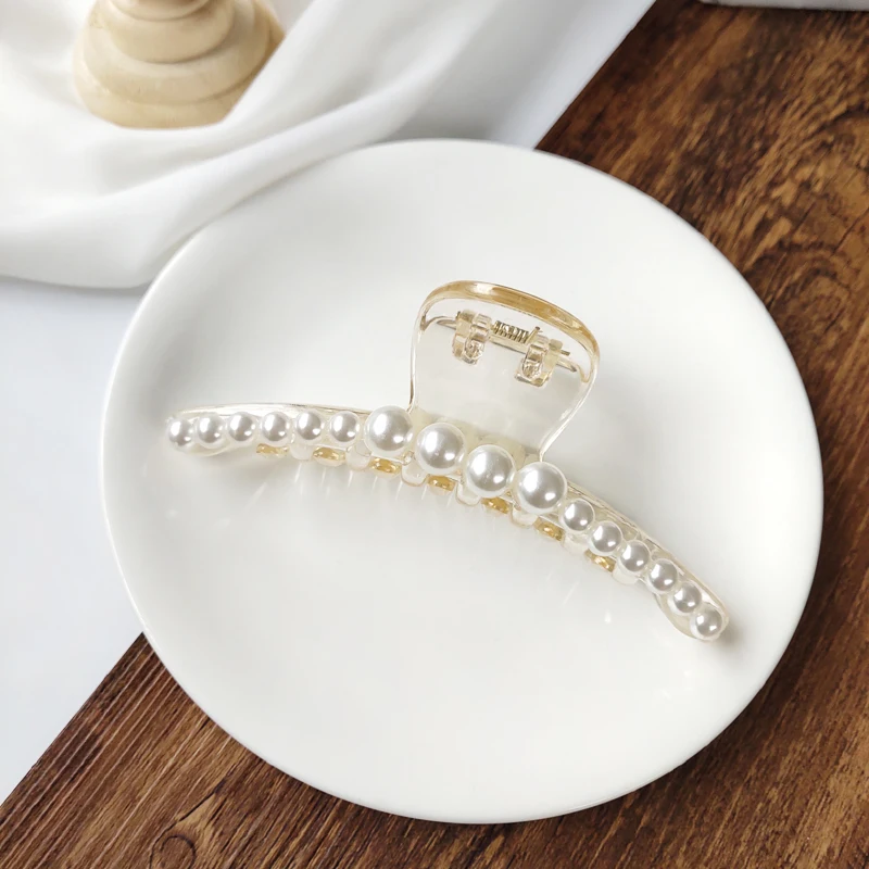 Fashion New Hyperbole Pearls Acrylic Hair Claw Clips Big Size Makeup Hair Styling Barrettes for Women Hair Accessories
Fashion New Hyperbole Pearls Acrylic Hair Claw Clips Big Size Makeup Hair Styling Barrettes for Women Hair Accessories