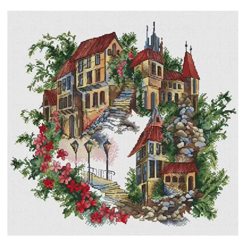 Red roof villa on the hillside counted 11 14 16 18CT Cross Stitch Set DIY Cross-stitch Kits Embroidery Needlework Home Deco
Red roof villa on the hillside counted 11 14 16 18CT Cross Stitch Set DIY Cross-stitch Kits Embroidery Needlework Home Deco
