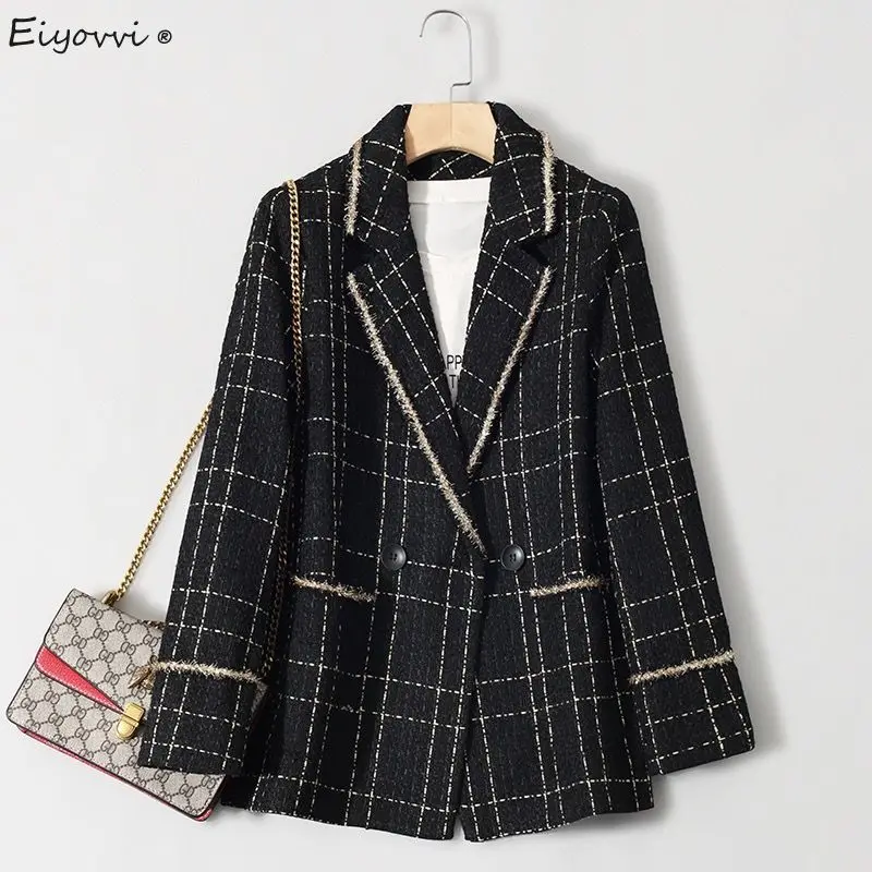 Women's Blazer 2021 Spring Autumn New Fashion Black Double Breasted Coat Elegant Slim Casual Jacket Office Lady Top Outerwear
Women's Blazer 2021 Spring Autumn New Fashion Black Double Breasted Coat Elegant Slim Casual Jacket Office Lady Top Outerwear