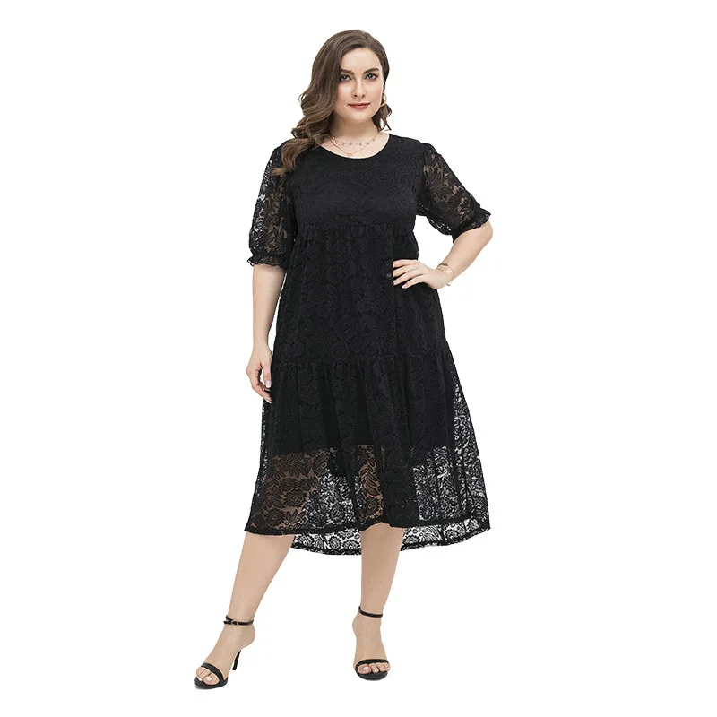 Plus Size Sexy Elegant Lace Midi Dress Women Short Sleeve Evening Party Night High Waist Loose Pleated Dress Vestidos Robe Tunic
Plus Size Sexy Elegant Lace Midi Dress Women Short Sleeve Evening Party Night High Waist Loose Pleated Dress Vestidos Robe Tunic