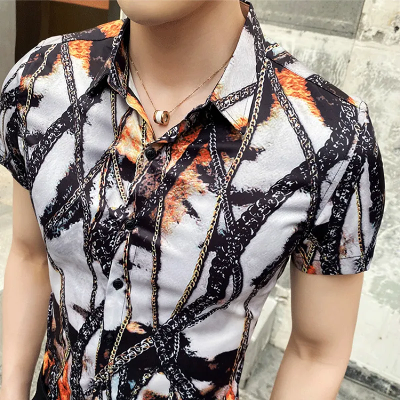 2020 Summer Short Sleeve Men Shirt Casual Slim Fit Hawaiian Shirt High Quality Streetwear Social Camisa Masculina Chemise Homme
2020 Summer Short Sleeve Men Shirt Casual Slim Fit Hawaiian Shirt High Quality Streetwear Social Camisa Masculina Chemise Homme