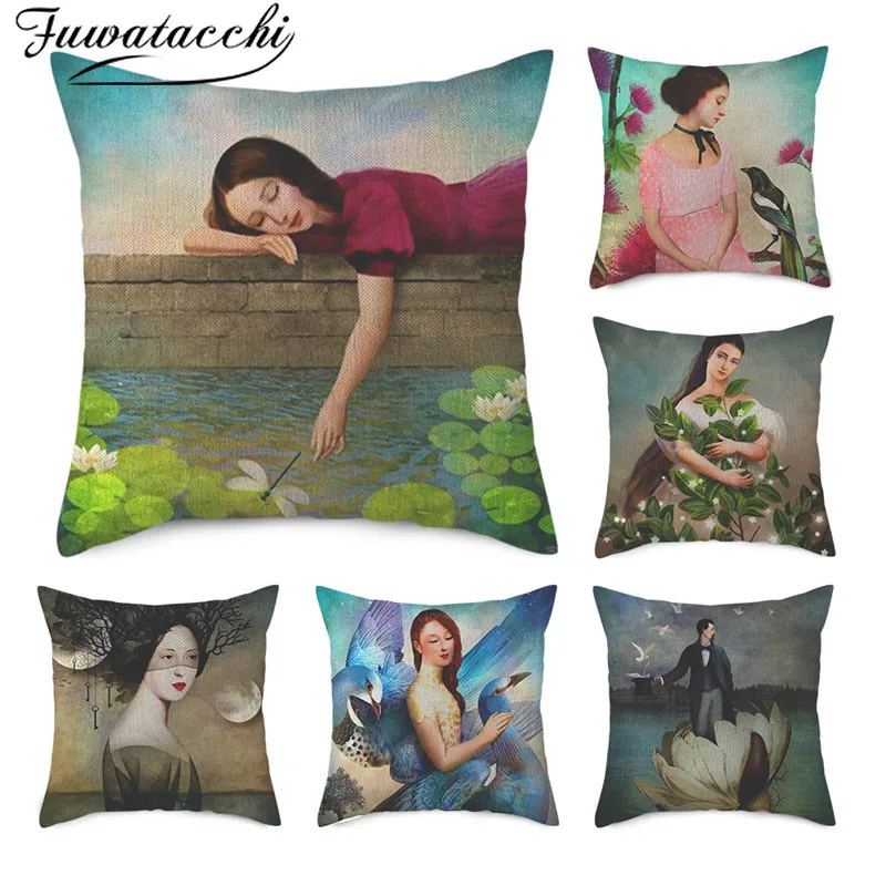 Fuwatacchi Nordic Cushion Cover Vintage Oil Painting Pillow Cover Beautiful Girl Pillowcase for Home Sofa Decorative Pillow 45cm
Fuwatacchi Nordic Cushion Cover Vintage Oil Painting Pillow Cover Beautiful Girl Pillowcase for Home Sofa Decorative Pillow 45cm
