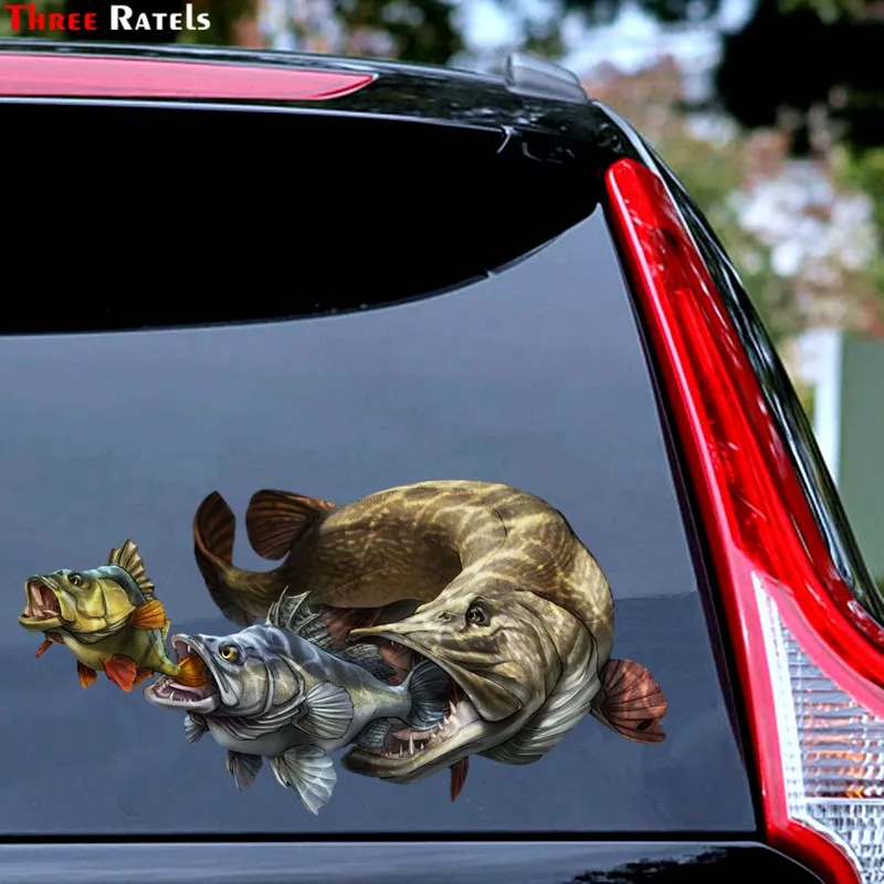 Three Ratels FC952 asome fish art Наклейка для украшения автомобиля дорожный велосипед