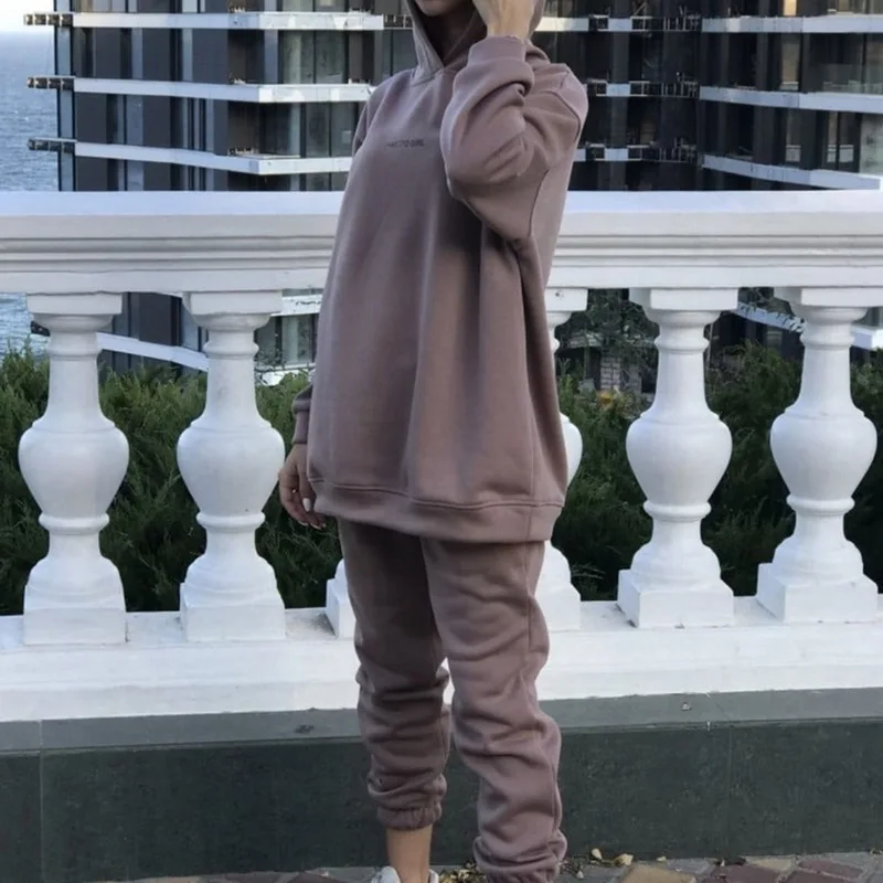 Two Piece Set Casual Fleece Tracksuit Female Winter Women's Sets Oversized Hooded Long Sleeve Hoodie Sport Pants Lady Suit
Two Piece Set Casual Fleece Tracksuit Female Winter Women's Sets Oversized Hooded Long Sleeve Hoodie Sport Pants Lady Suit