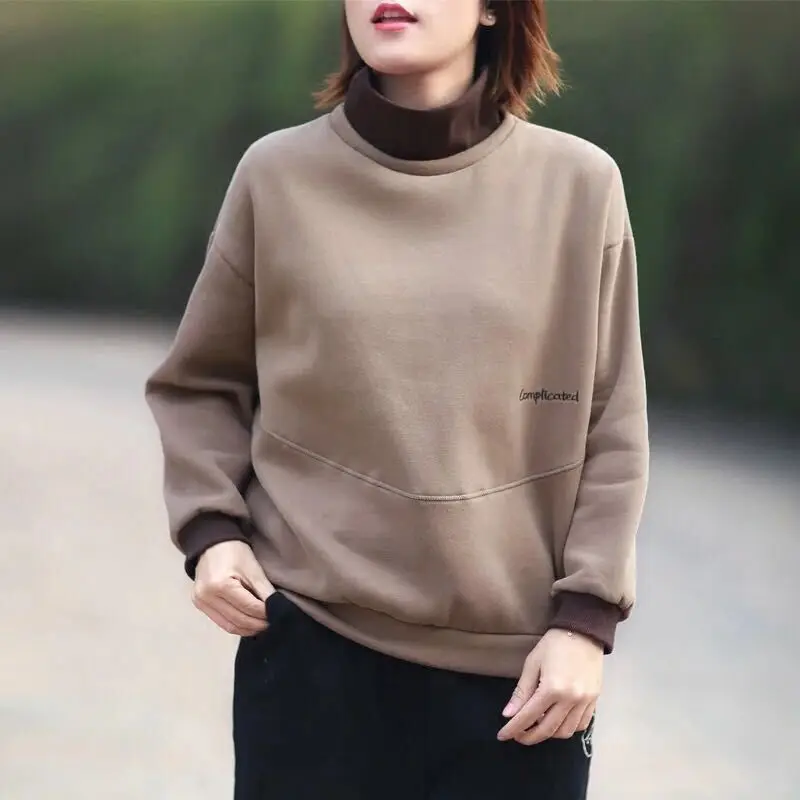 New Autumn Winter Woman Clothes Female Solid Long Sleeve Pullovers Ladies Basic Stand Collar Pocket Slim Sweatshirt Jumper A264
New Autumn Winter Woman Clothes Female Solid Long Sleeve Pullovers Ladies Basic Stand Collar Pocket Slim Sweatshirt Jumper A264