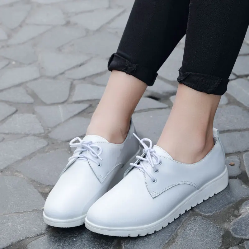 Shoes Professional Work Small Leather Shoes White Black Spring and Autumn Flat Non-slip Waterproof Student Women Round Toe
Shoes Professional Work Small Leather Shoes White Black Spring and Autumn Flat Non-slip Waterproof Student Women Round Toe