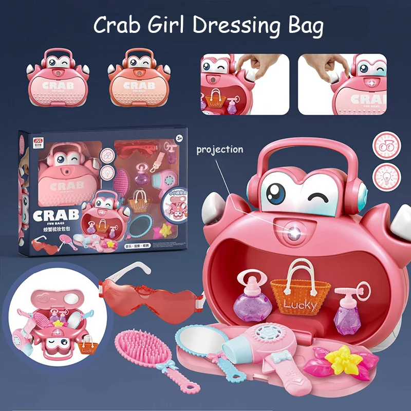 Children Cosmetics Storage Set Crab Dressing Bag Montessori Light Music Projection Jewelry Makeup Toys Gift For Kids And Girls
Children Cosmetics Storage Set Crab Dressing Bag Montessori Light Music Projection Jewelry Makeup Toys Gift For Kids And Girls
