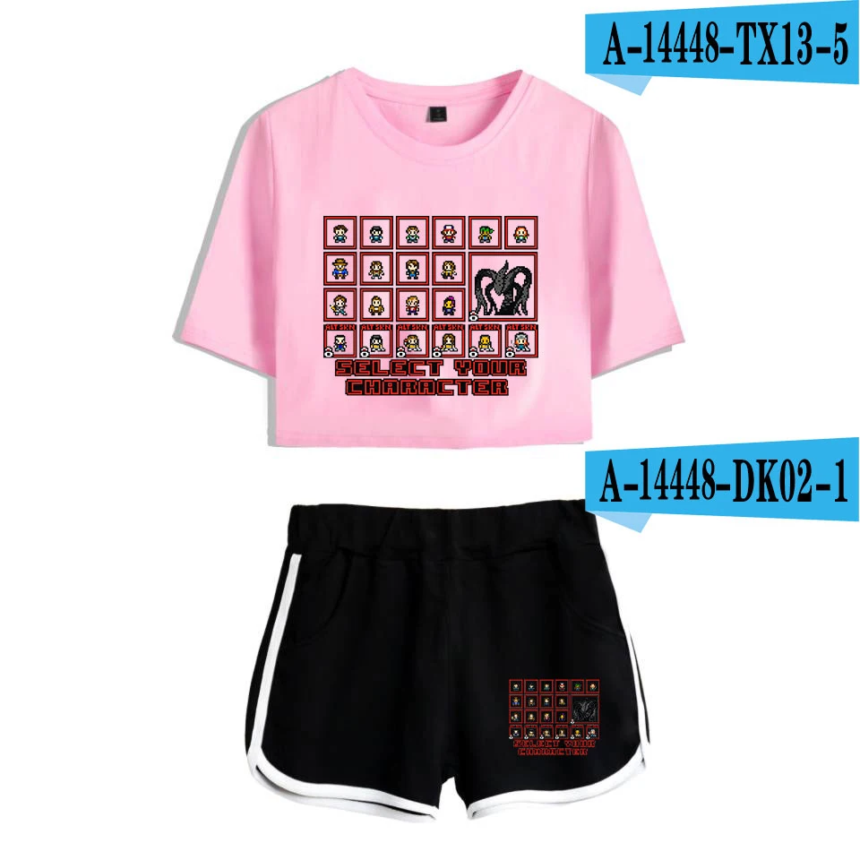 Brand Designer Stranger things Lady 2 Piece Set Summer Cotton Short Sleeve t shirt+Shorts Exercise Vitality Sexy Clothing Coats
Brand Designer Stranger things Lady 2 Piece Set Summer Cotton Short Sleeve t shirt+Shorts Exercise Vitality Sexy Clothing Coats