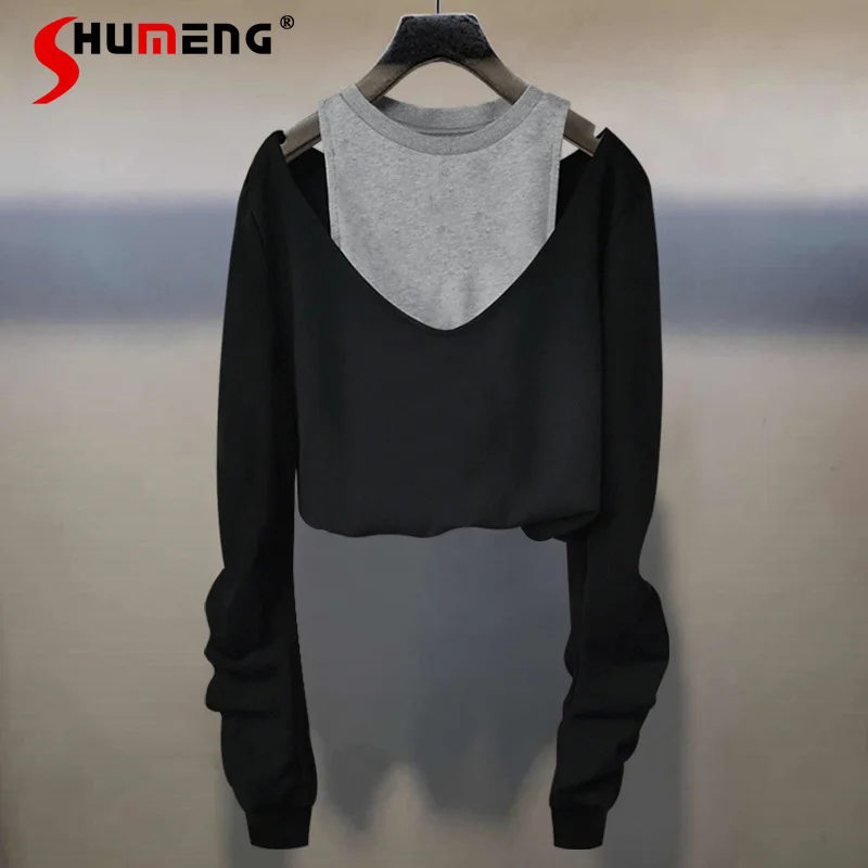 2021 Fall New Harajuku Off-the-Shoulder Short Hoodie Fashion Women Loose Long Sleeve Round Neck Stitching Sweatshirts for Women
2021 Fall New Harajuku Off-the-Shoulder Short Hoodie Fashion Women Loose Long Sleeve Round Neck Stitching Sweatshirts for Women