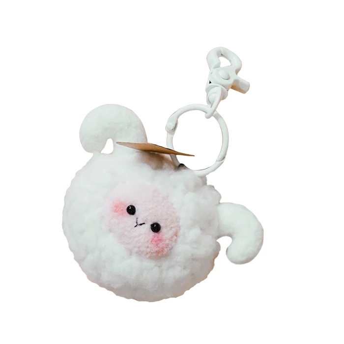 

Super cute sheep ball pendant original handmade puppet super cute mobile phone bag key pendant dispel bad luck