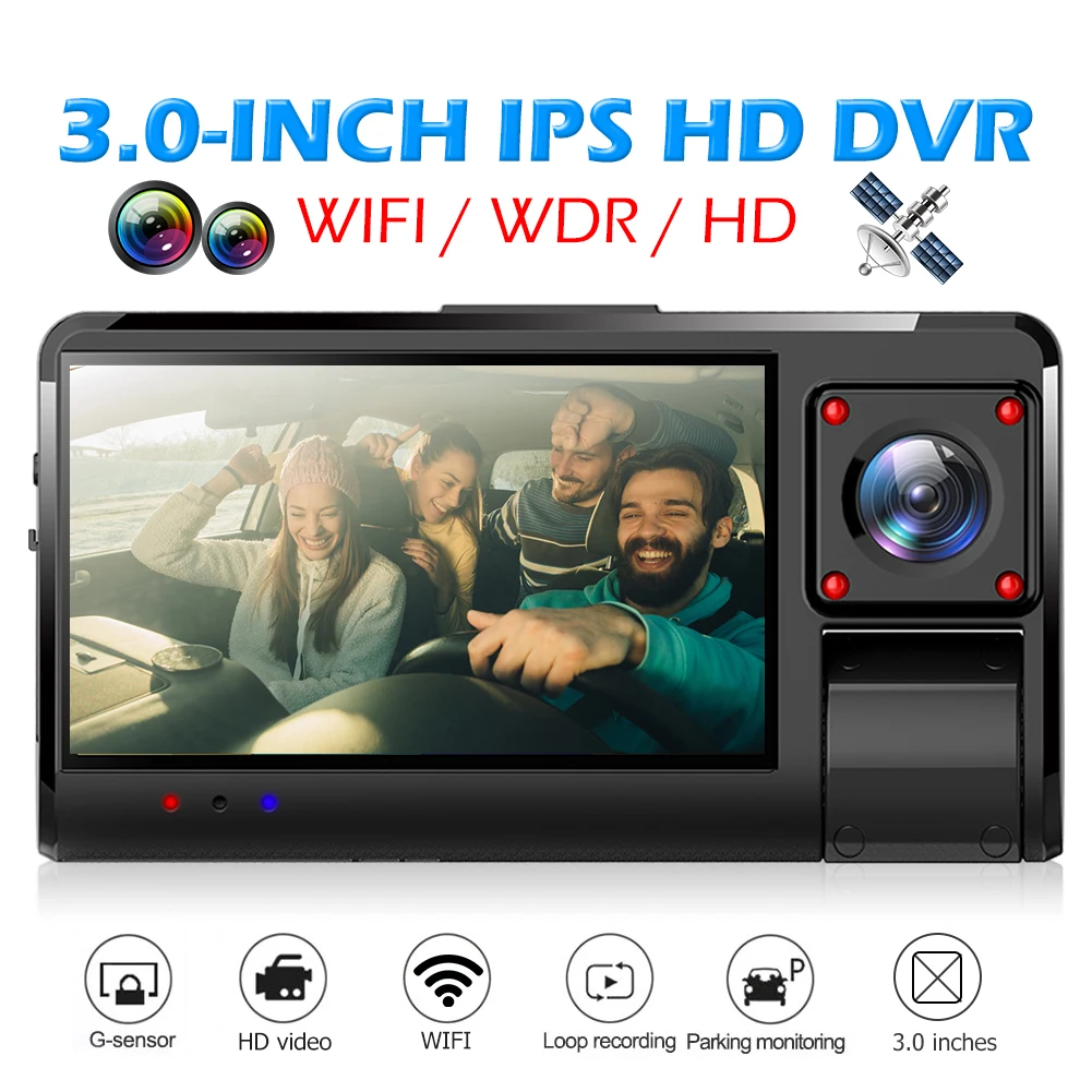 Автомобильный видеорегистратор с Wi-Fi и двумя объективами FHD 1080P
Автомобильный видеорегистратор с Wi-Fi и двумя объективами FHD 1080P