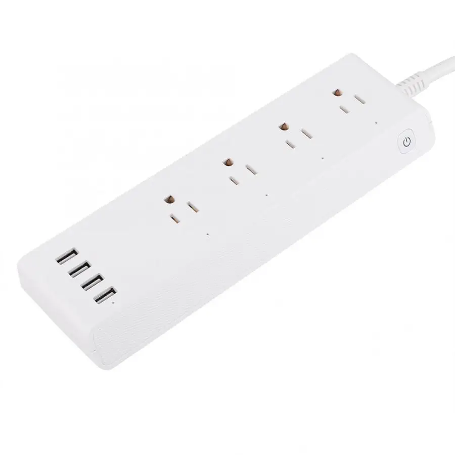 4 USB Ports + 4 US Plug Jack WiFi Remote Control Smart Power Socket 120V Household socket
4 USB Ports + 4 US Plug Jack WiFi Remote Control Smart Power Socket 120V Household socket