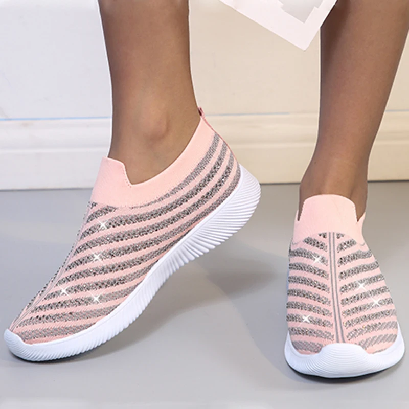 Women Super Light Casual Shoes Woman Slip on Crystal Flats Plus Size 43 Dropshipping Knitted Mesh Striped Platform Sneakers
Women Super Light Casual Shoes Woman Slip on Crystal Flats Plus Size 43 Dropshipping Knitted Mesh Striped Platform Sneakers