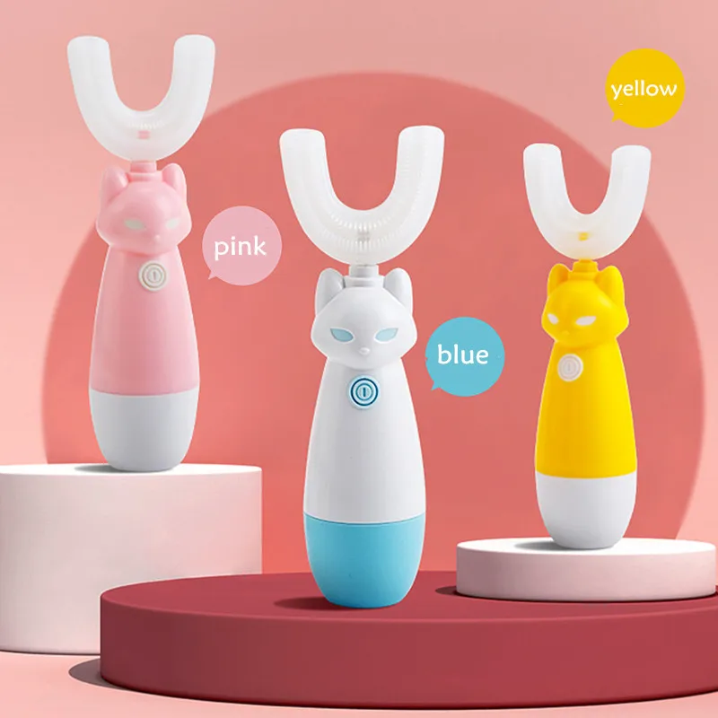 Children 360 Degrees Electric Toothbrush U-shaped Silicone Soft Automatic Sonic Vibration Toothbrush Battery Best Gift For Kids
Children 360 Degrees Electric Toothbrush U-shaped Silicone Soft Automatic Sonic Vibration Toothbrush Battery Best Gift For Kids