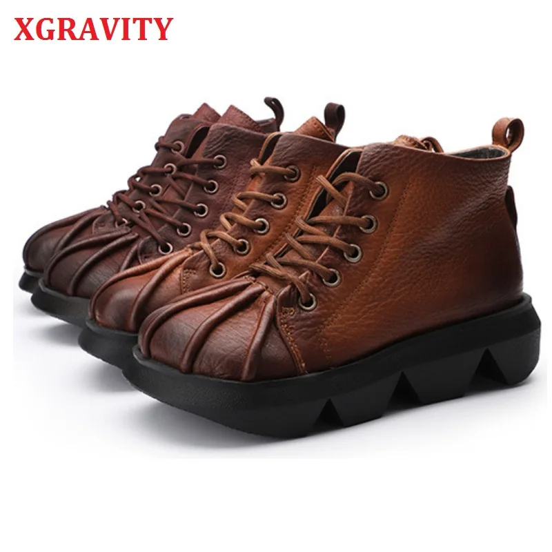 Ботильоны XGRAVITY женские из натуральной кожи, повседневные Элегантные полусапожки на коротком каблуке, для отдыха, S062
Ботильоны XGRAVITY женские из натуральной кожи, повседневные Элегантные полусапожки на коротком каблуке, для отдыха, S062