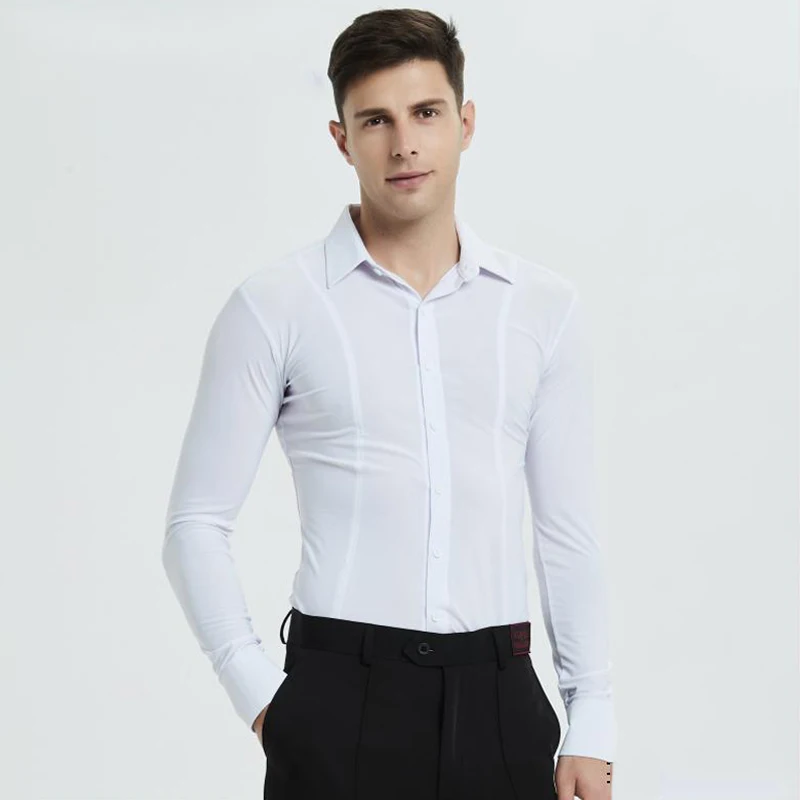 Men Latin Dance Competition Shirts New Long Sleeve White Tops Ballroom Dance Clothes Salsa Cha Cha Rumba Dancing Costume
Men Latin Dance Competition Shirts New Long Sleeve White Tops Ballroom Dance Clothes Salsa Cha Cha Rumba Dancing Costume