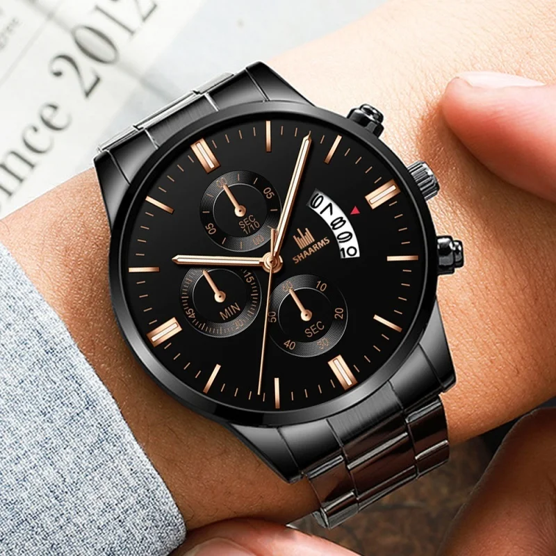 2020 Men Watch Chronograph Sport Mens Watches Top Brand Luxury Waterproof Full Steel Quartz Gold Clock Relogio Masculino | Наручные часы