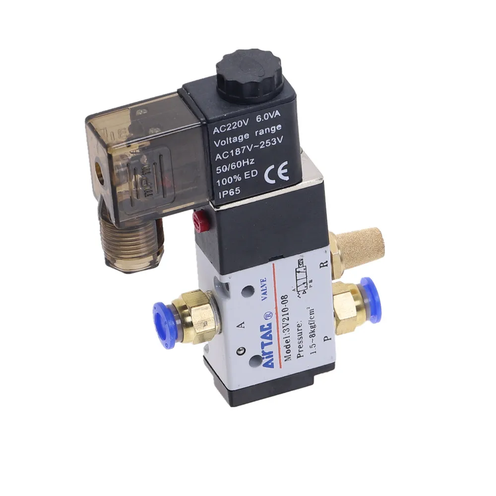 Pneumatic Solenoid Valve 3 Way 2 Position Air Directional Control Valve 3V210-08 DC12V DC24V AC110V AC220V
Pneumatic Solenoid Valve 3 Way 2 Position Air Directional Control Valve 3V210-08 DC12V DC24V AC110V AC220V