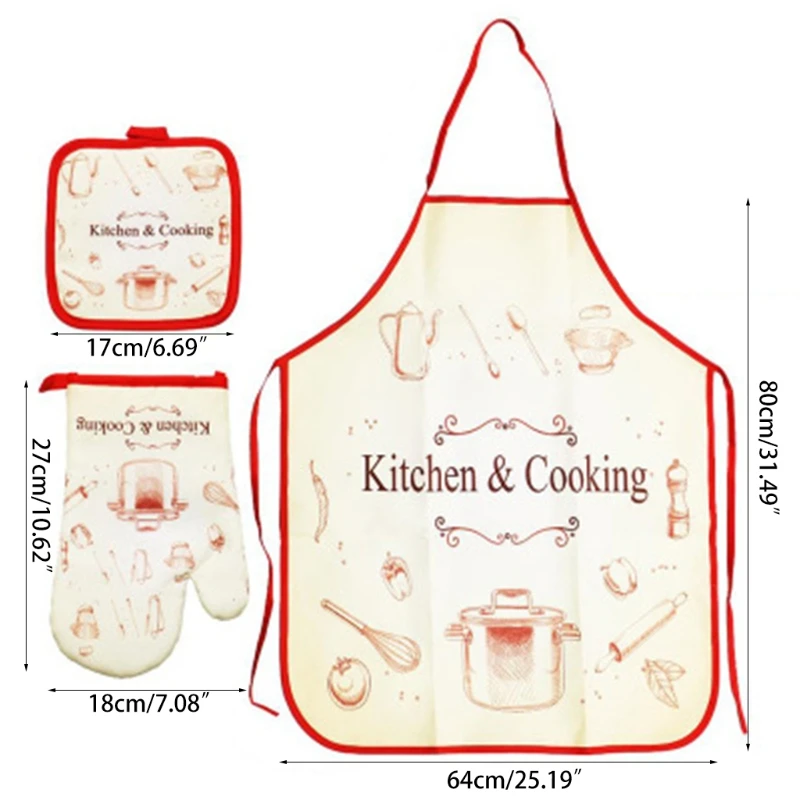 3pcs Apron Microwave Oven Gloves Mitten Insulation Pad Set Kitchen Cooking Aprons for Women Girls Mother Daughter
3pcs Apron Microwave Oven Gloves Mitten Insulation Pad Set Kitchen Cooking Aprons for Women Girls Mother Daughter