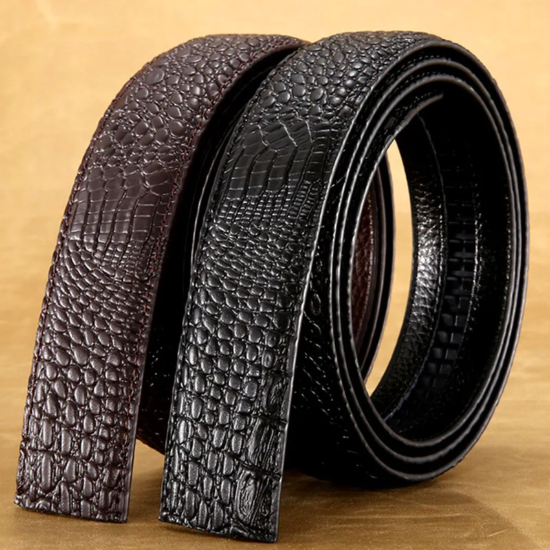 3.5cm Crocodile Real Genuine Leather Belts Body for Automatic Buckle Black Brown Cowhide Cowboy Belt No Buckle without Buckle 
3.5cm Crocodile Real Genuine Leather Belts Body for Automatic Buckle Black Brown Cowhide Cowboy Belt No Buckle without Buckle