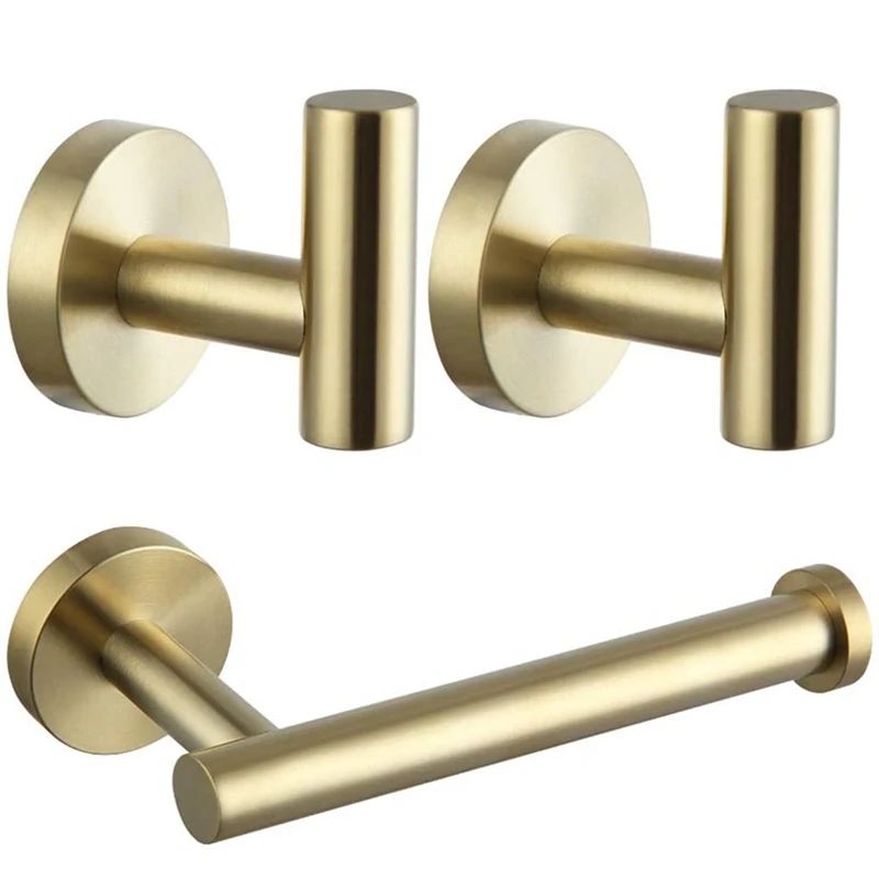 Bathroom Hardware 3 Pcs/Set Wall Mounted - Includes Toilet Paper Holder, 2X Robe Towel Hooks, Bathroom Accessories Kit
Bathroom Hardware 3 Pcs/Set Wall Mounted - Includes Toilet Paper Holder, 2X Robe Towel Hooks, Bathroom Accessories Kit