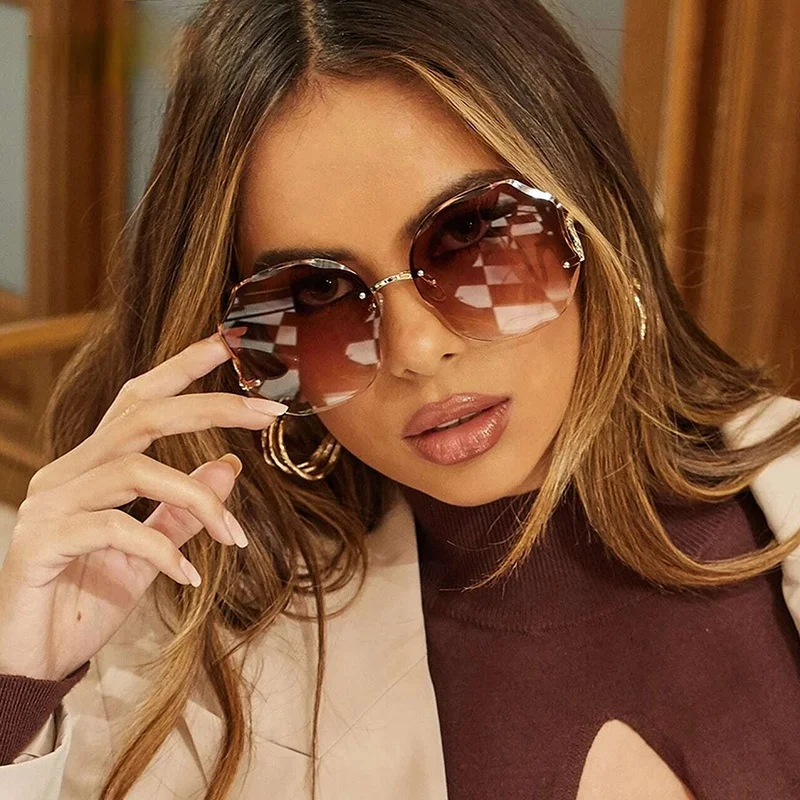Oversized Brown Rimless Sunglasses Women Trendy Round Gradient Shades Glasses 2022 Summer Female Sunglasses Oculos
Oversized Brown Rimless Sunglasses Women Trendy Round Gradient Shades Glasses 2022 Summer Female Sunglasses Oculos