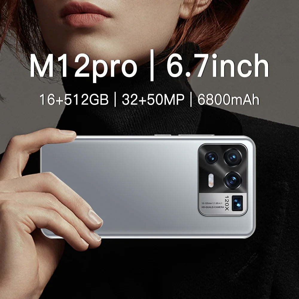 M12pro Global Version Smartphone Android 11 6800mah MTK6889 Deca Core 16GB 512GB 32MP 50MP 5G Dual Card Unlocked Cell Phones
M12pro Global Version Smartphone Android 11 6800mah MTK6889 Deca Core 16GB 512GB 32MP 50MP 5G Dual Card Unlocked Cell Phones