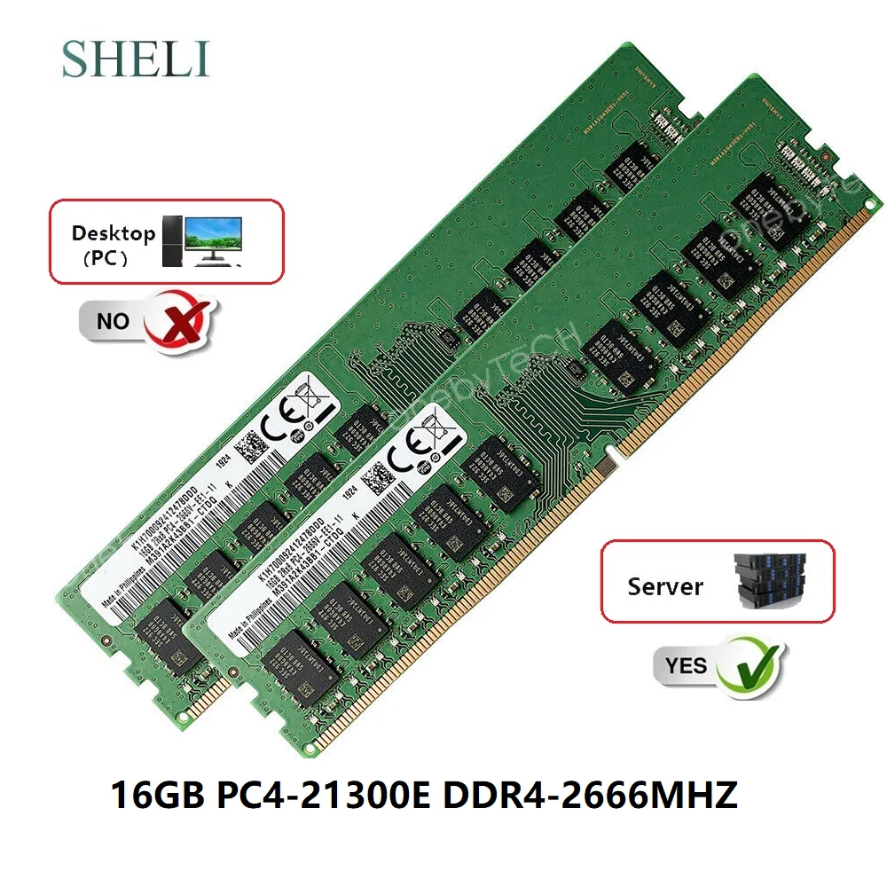 SHELI 16 ГБ 1x16 процессор UDIMM Fr Dell PowerEdge R330 R340 без буфета с процессором ECC Intel