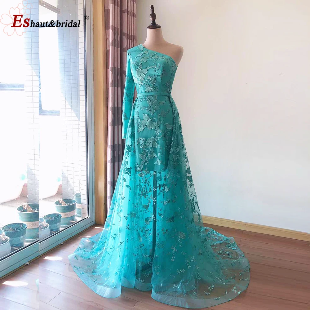 Long Sleeves Evening Dress 2020 Elegant Mermaid with Detachable Train Full Lace One Shoulder Prom Party Gowns
Long Sleeves Evening Dress 2020 Elegant Mermaid with Detachable Train Full Lace One Shoulder Prom Party Gowns