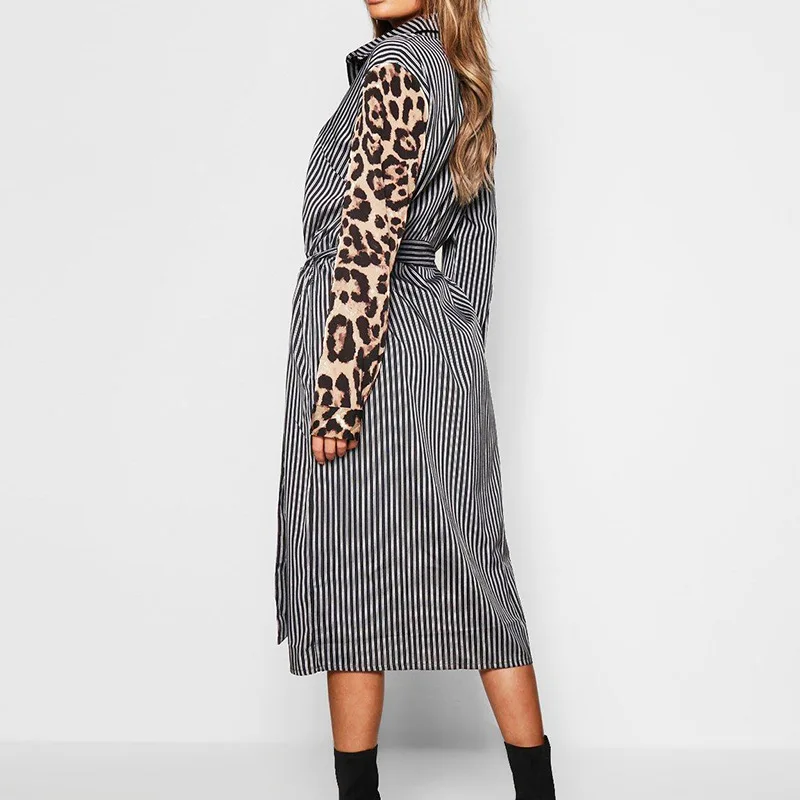 2021 New Ladies Summer Leopard Full Sleeve Print Chiffon Dress Women Office Lady Polo High Waist Mid Calf Dresses
2021 New Ladies Summer Leopard Full Sleeve Print Chiffon Dress Women Office Lady Polo High Waist Mid Calf Dresses