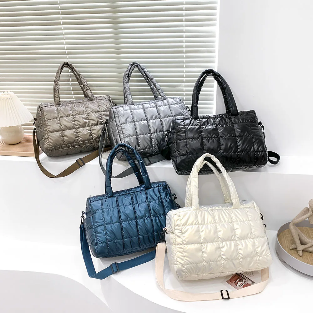 Women Top-Handle Bag Women Solid Color Quilted Lattice Messenger Bag Nylon Fashion Ladies Handbag for Shopping Traveling
Women Top-Handle Bag Women Solid Color Quilted Lattice Messenger Bag Nylon Fashion Ladies Handbag for Shopping Traveling