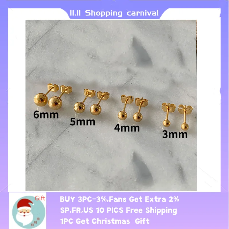 OTOKY Korean Simple Titanium Steel Round Bead Earrings For Women Girls EU US Mini Size 3/4/5/6mm Stud Earrings Piercing Jewelry
OTOKY Korean Simple Titanium Steel Round Bead Earrings For Women Girls EU US Mini Size 3/4/5/6mm Stud Earrings Piercing Jewelry