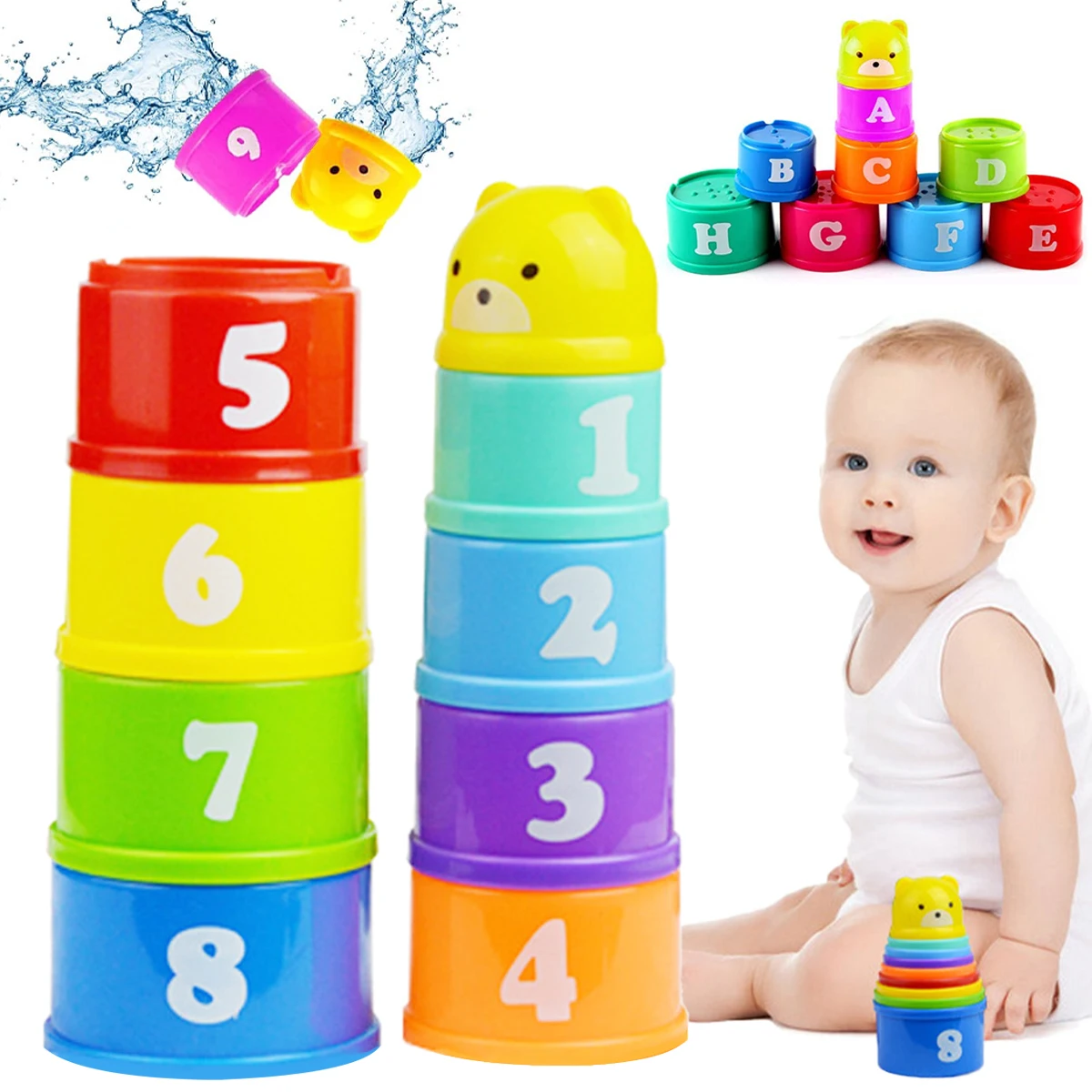 9 Pcs Stacking Cup Toys Baby Plastic Cup with Letters Numbers Learning Activity Nesting Cup Colorful Game Toy for kids Baby
9 Pcs Stacking Cup Toys Baby Plastic Cup with Letters Numbers Learning Activity Nesting Cup Colorful Game Toy for kids Baby