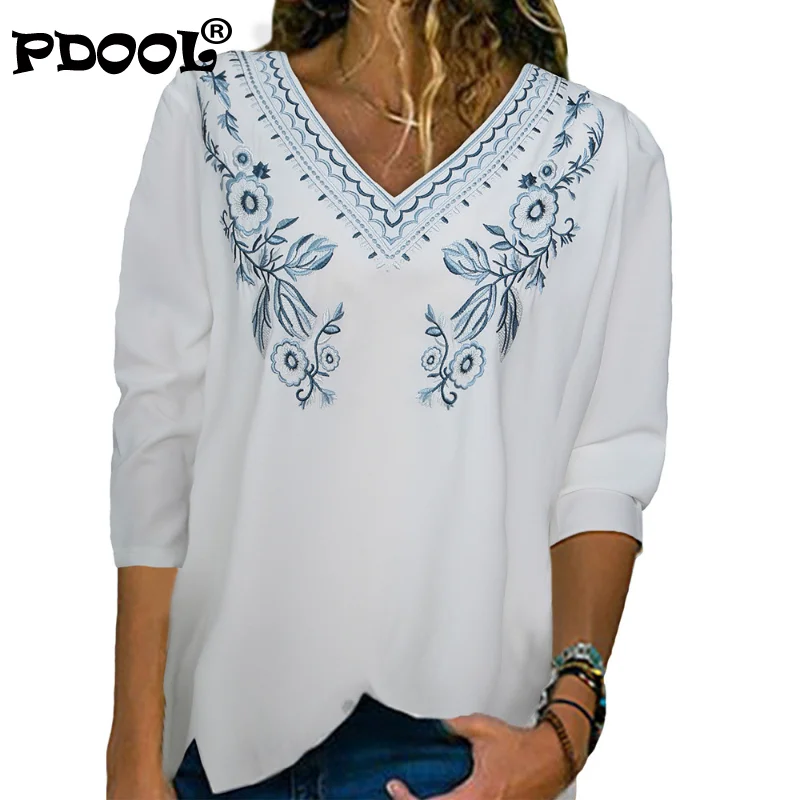 Chic Top Design Sense Autumn 2021 Amazon New National Style Embroidery V-neck Chiffon Women's Shirt
Chic Top Design Sense Autumn 2021 Amazon New National Style Embroidery V-neck Chiffon Women's Shirt